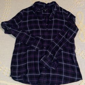 Banana Republic Dillon shirt navy/ purple plaid 💜